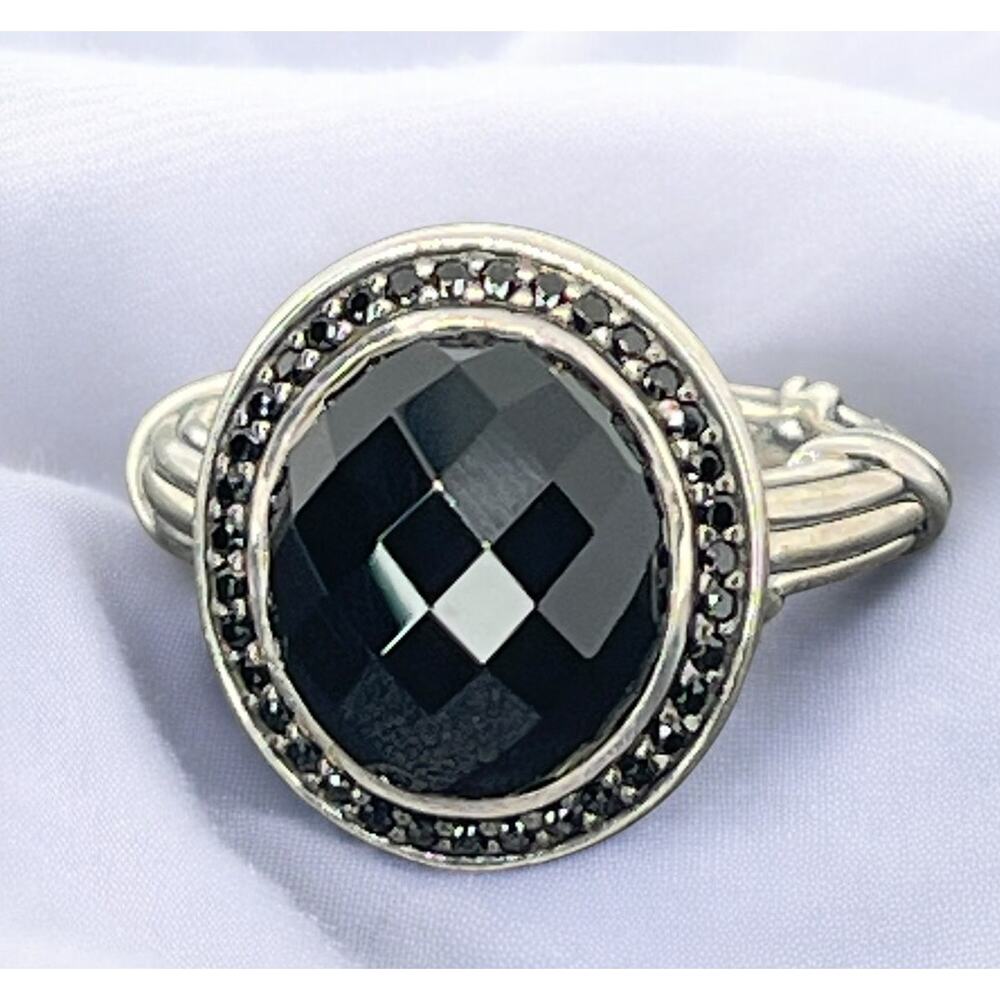 Peter Thomas Roth Onyx Sterling Silver Ring (8 cts, Natural)Size 8 Luxury NWT